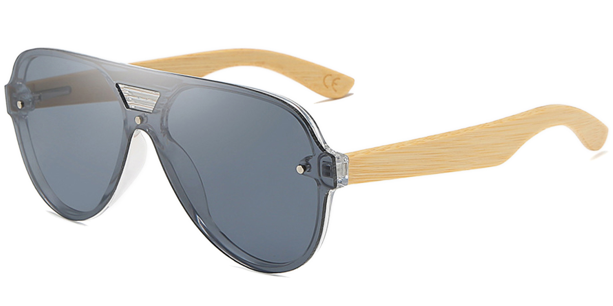 Aviator Sunglasses wood_texture-light_brown+dark_grey_polarized