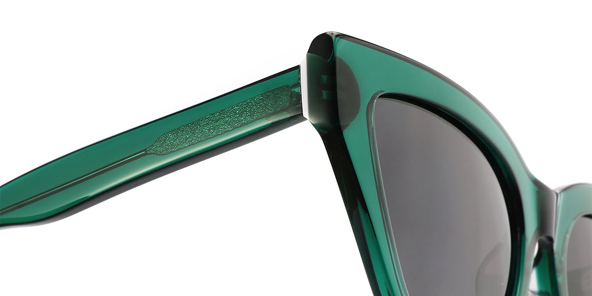 Acetate Square Sunglasses translucent-green+dark_grey_polarized