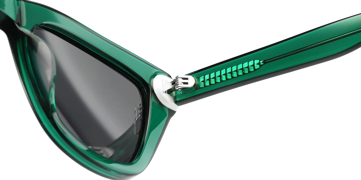 Acetate Square Sunglasses translucent-green+dark_grey_polarized