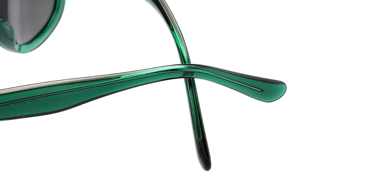 Acetate Square Sunglasses translucent-green+dark_grey_polarized