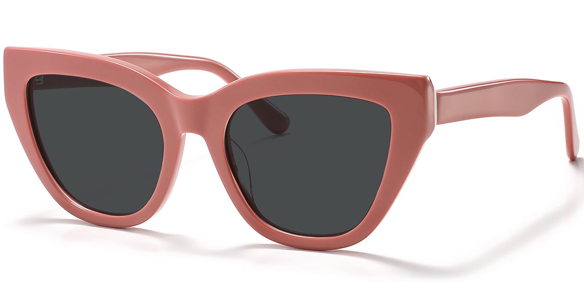 Acetate Square Sunglasses pink+dark_grey_polarized