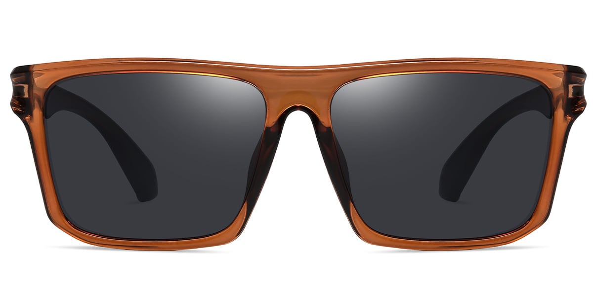 Square Sunglasses translucent-brown+dark_grey_polarized