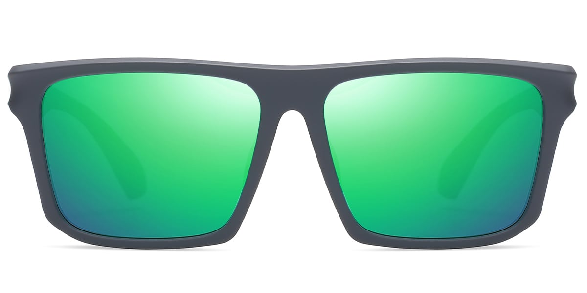 Square Sunglasses grey+mirrored_green_polarized