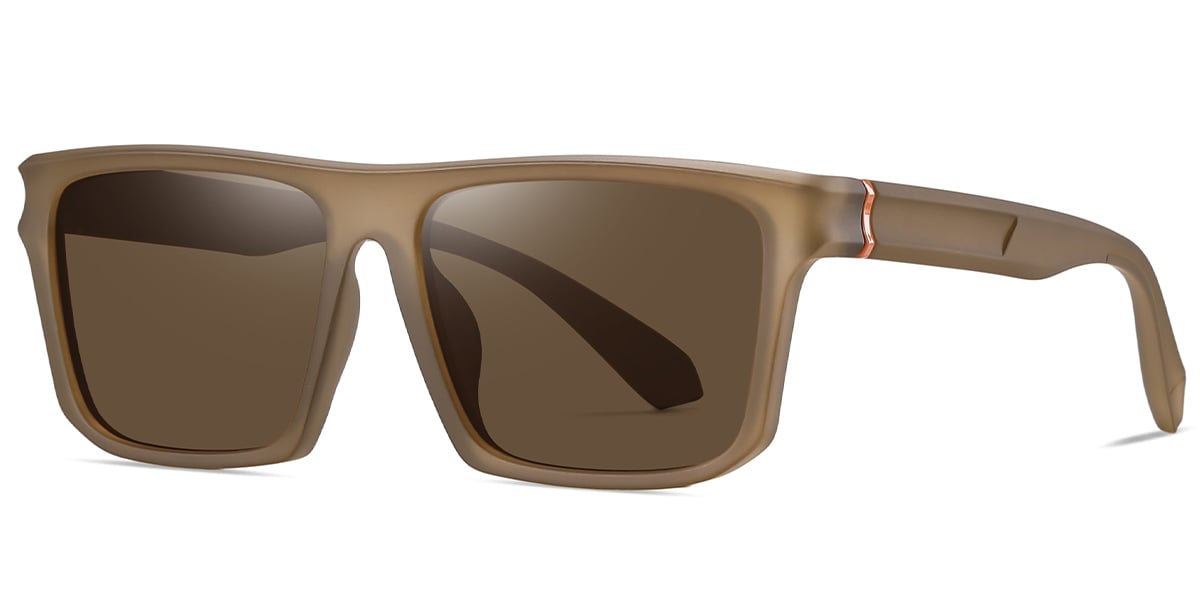 Square Sunglasses translucent-coffee+amber_polarized