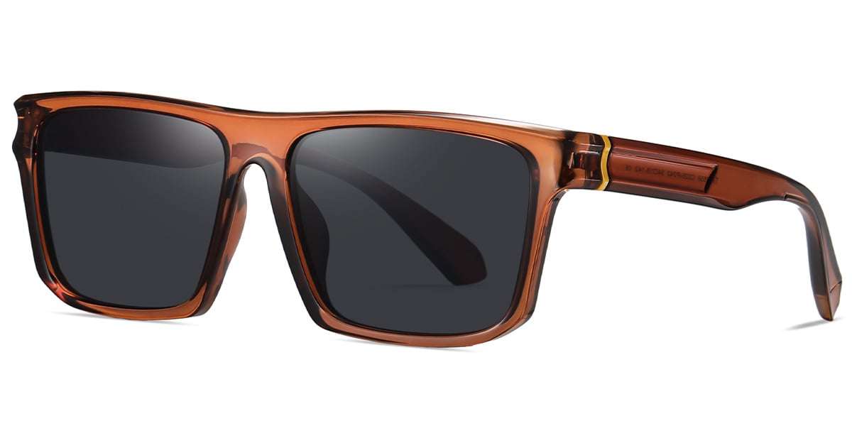 Square Sunglasses translucent-brown+dark_grey_polarized