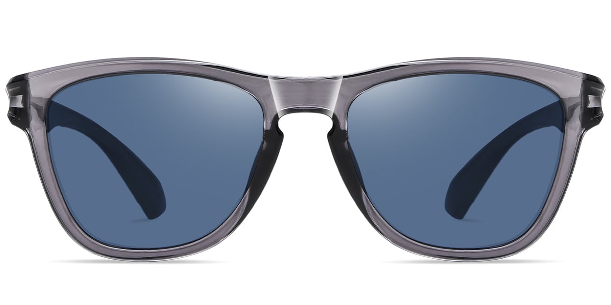 Square Sunglasses translucent-grey+blue_polarized