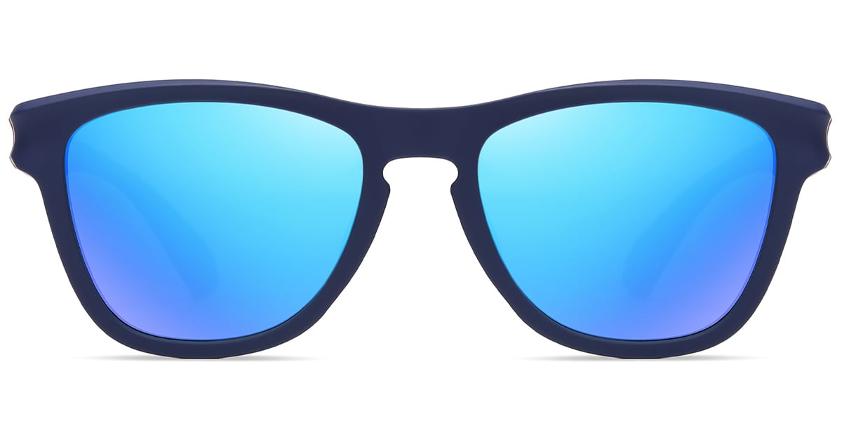 Square Sunglasses blue+mirrored_blue_polarized