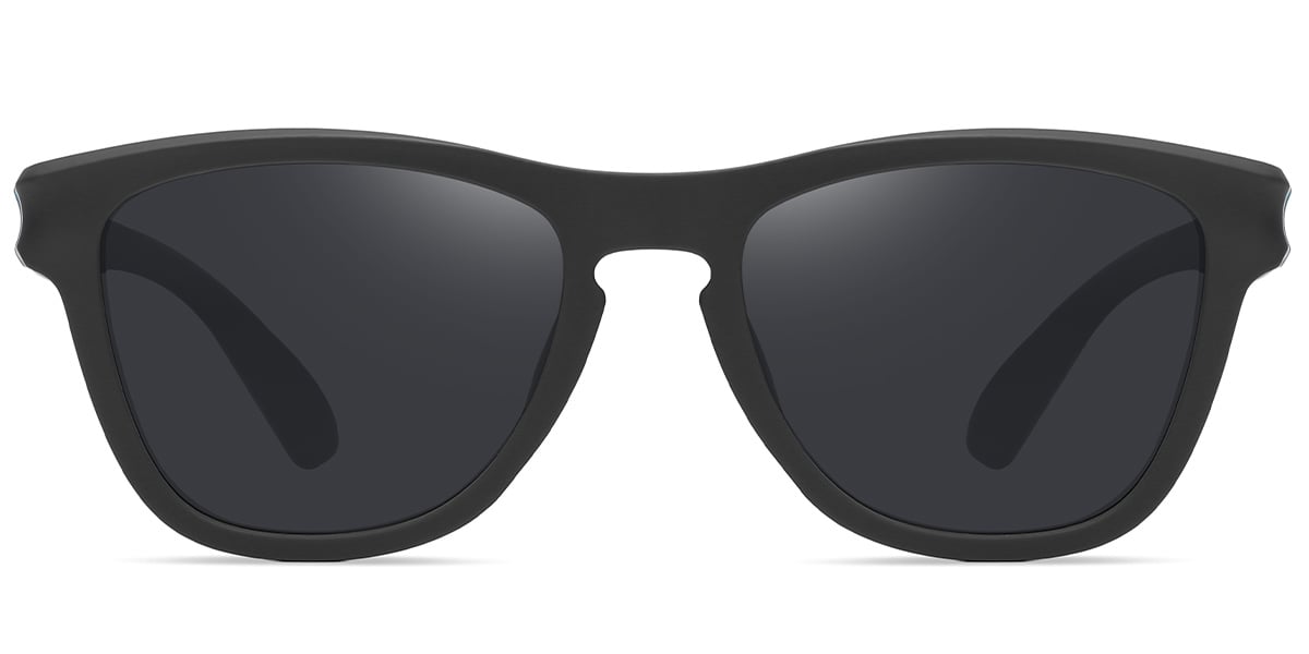 Square Sunglasses black+dark_grey_polarized