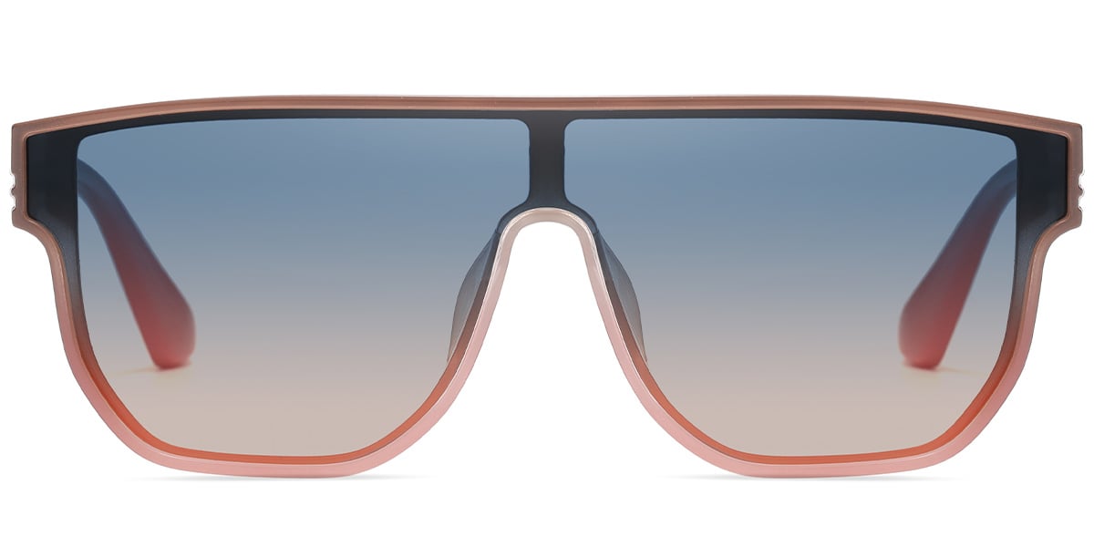 Geometric Sunglasses translucent-light_brown+gradient_blue_polarized