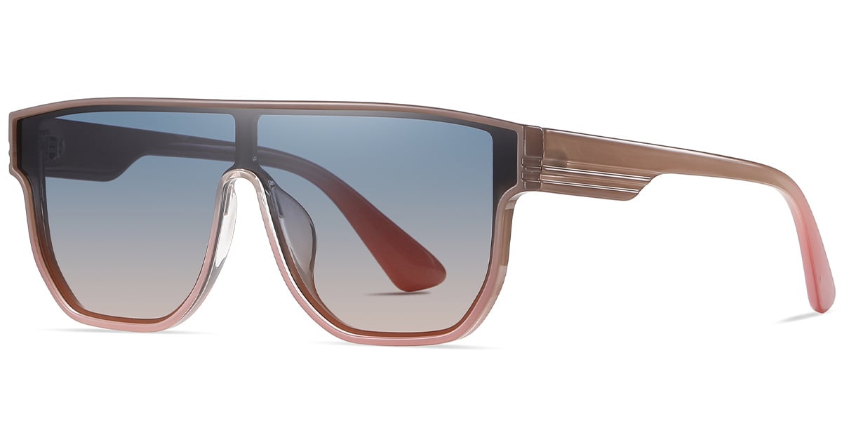 Geometric Sunglasses translucent-light_brown+gradient_blue_polarized