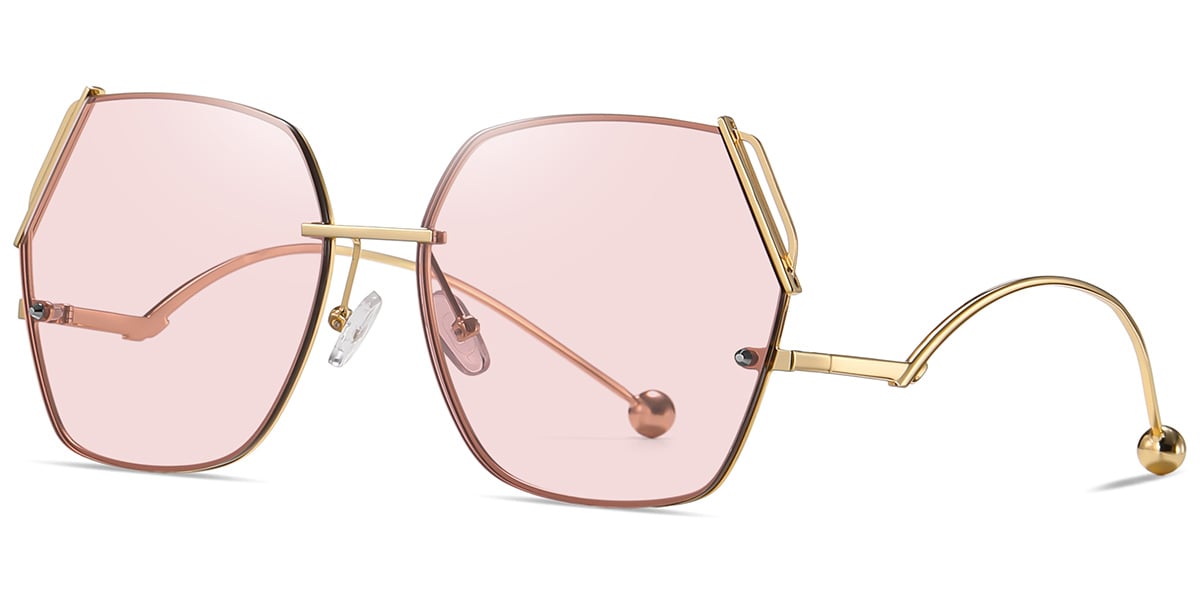 Geometric Sunglasses gold+rose_polarized