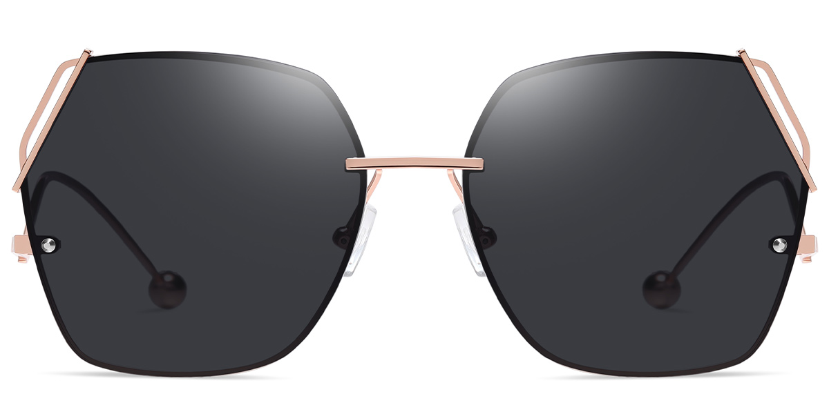 Geometric Sunglasses rose_gold+dark_grey_polarized