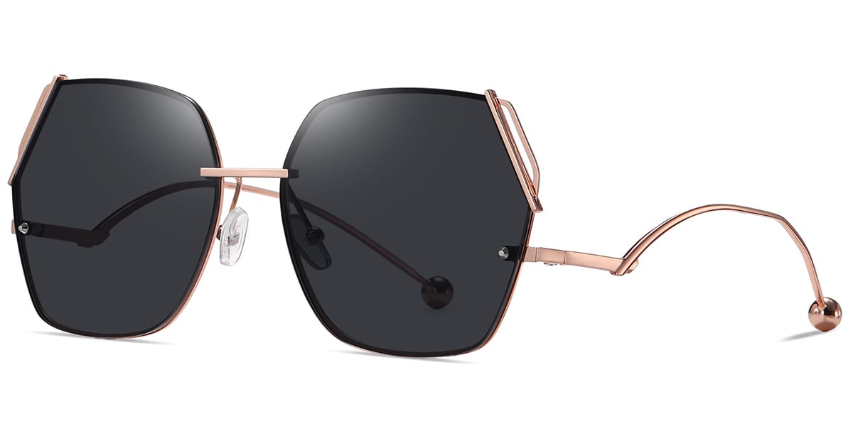 Geometric Sunglasses rose_gold+dark_grey_polarized