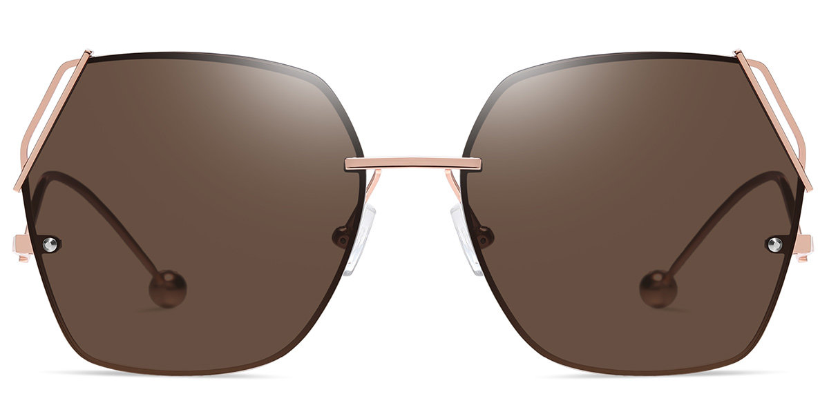 Geometric Sunglasses rose_gold+amber_polarized