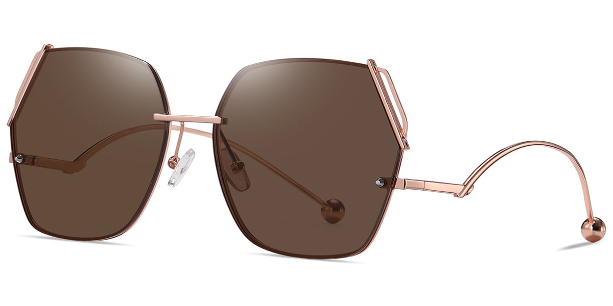 Geometric Sunglasses rose_gold+amber_polarized