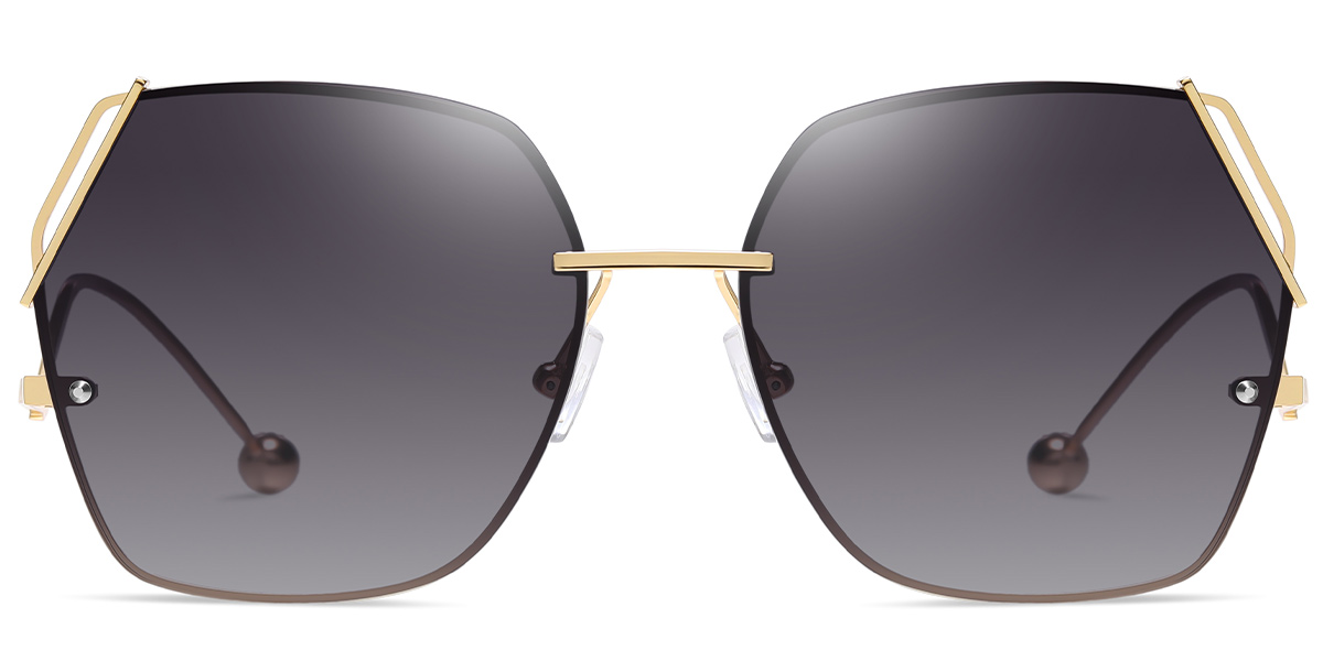 Geometric Sunglasses gold+gradient_grey