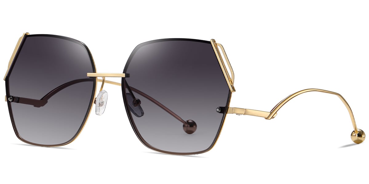 Geometric Sunglasses gold+gradient_grey