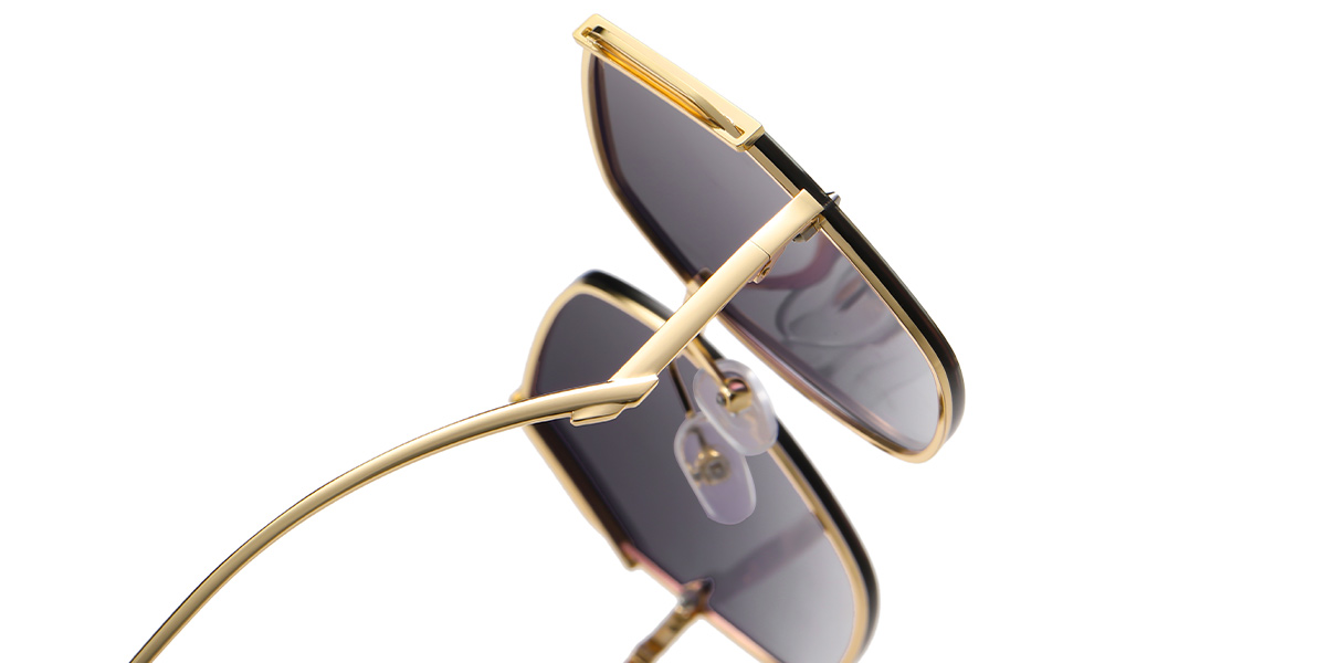 Geometric Sunglasses gold+gradient_grey