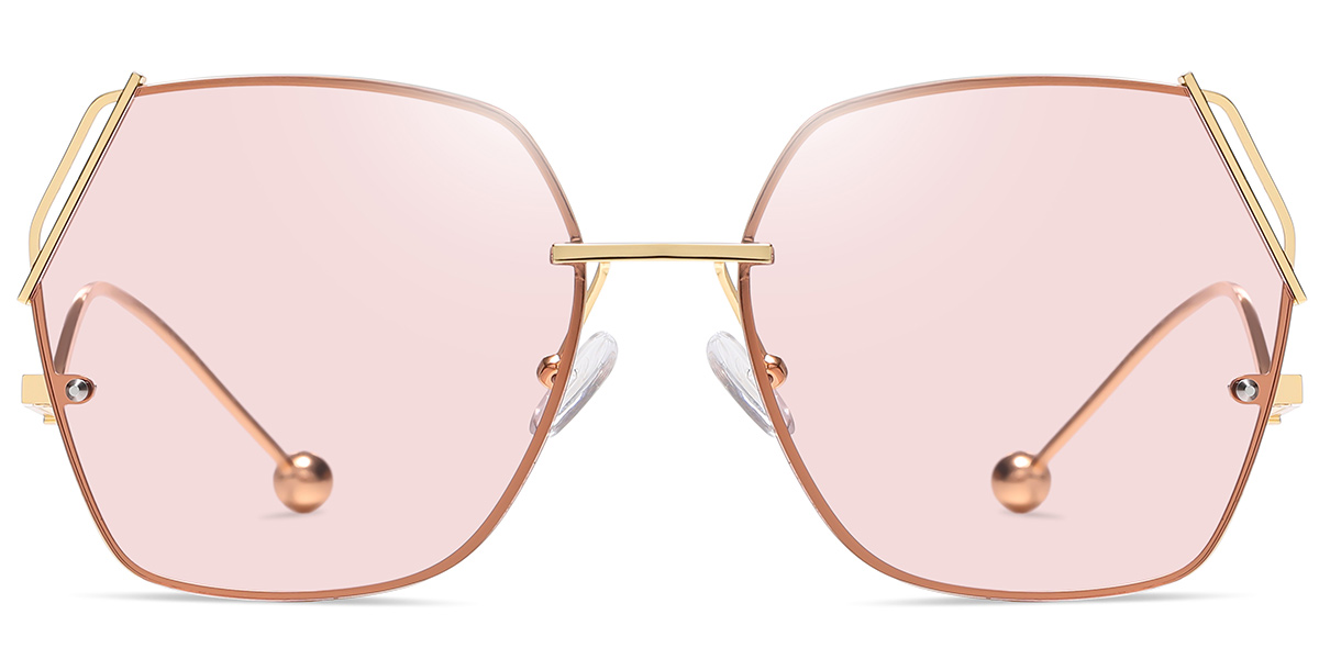 Geometric Sunglasses gold+rose_polarized