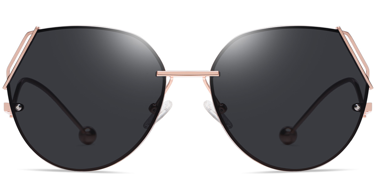 Geometric Sunglasses rose_gold+dark_grey_polarized