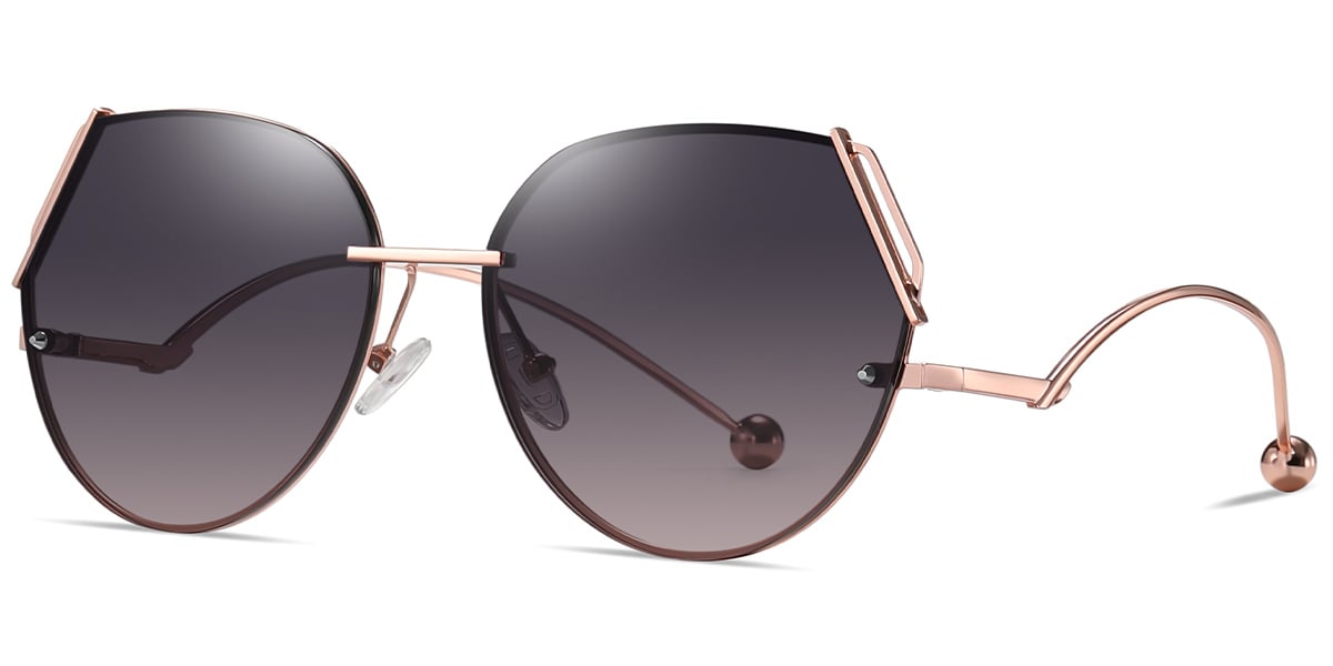 Geometric Sunglasses rose_gold+grey-pink_polarized