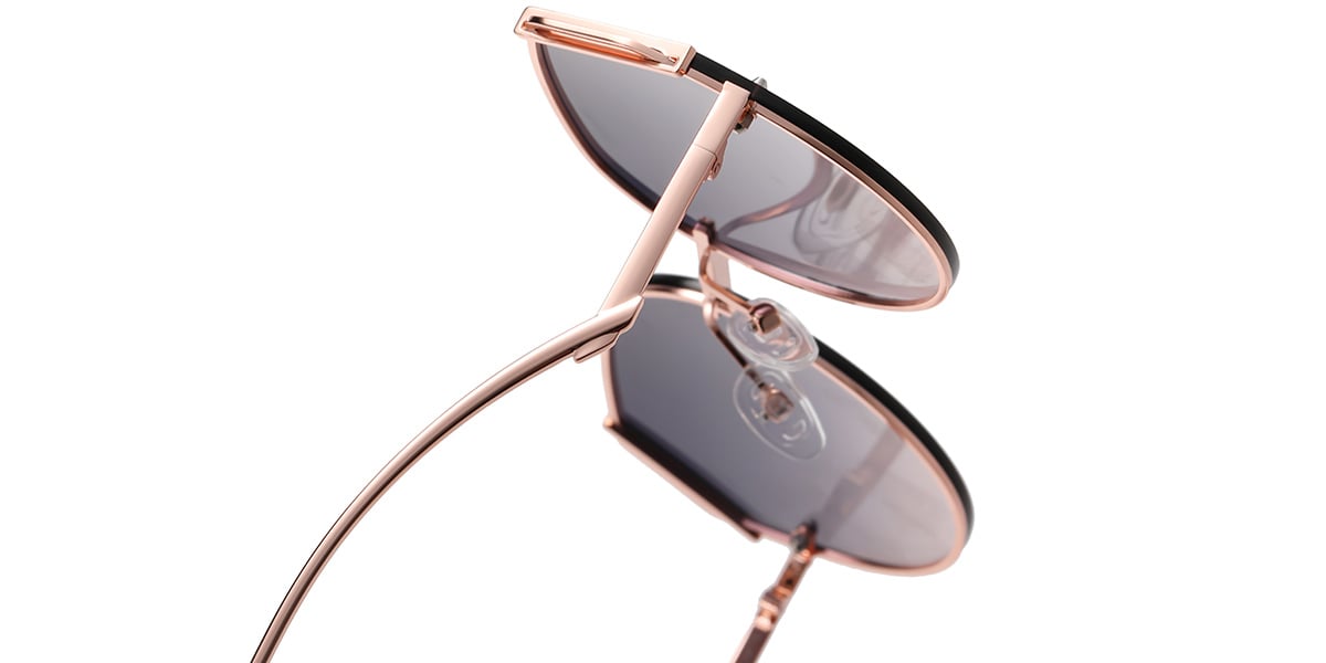 Geometric Sunglasses rose_gold+grey-pink_polarized