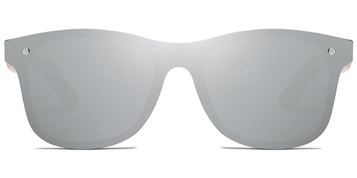 Geometric Sunglasses wood_texture-brown+mirrored_silver_polarized