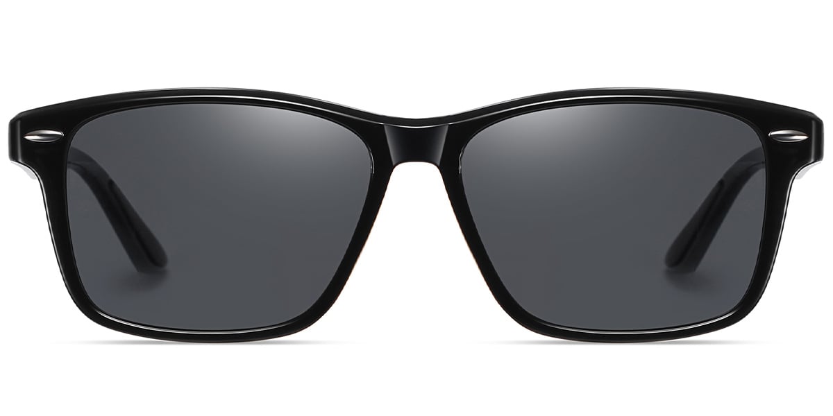 Square Sunglasses bright_black+dark_grey_polarized