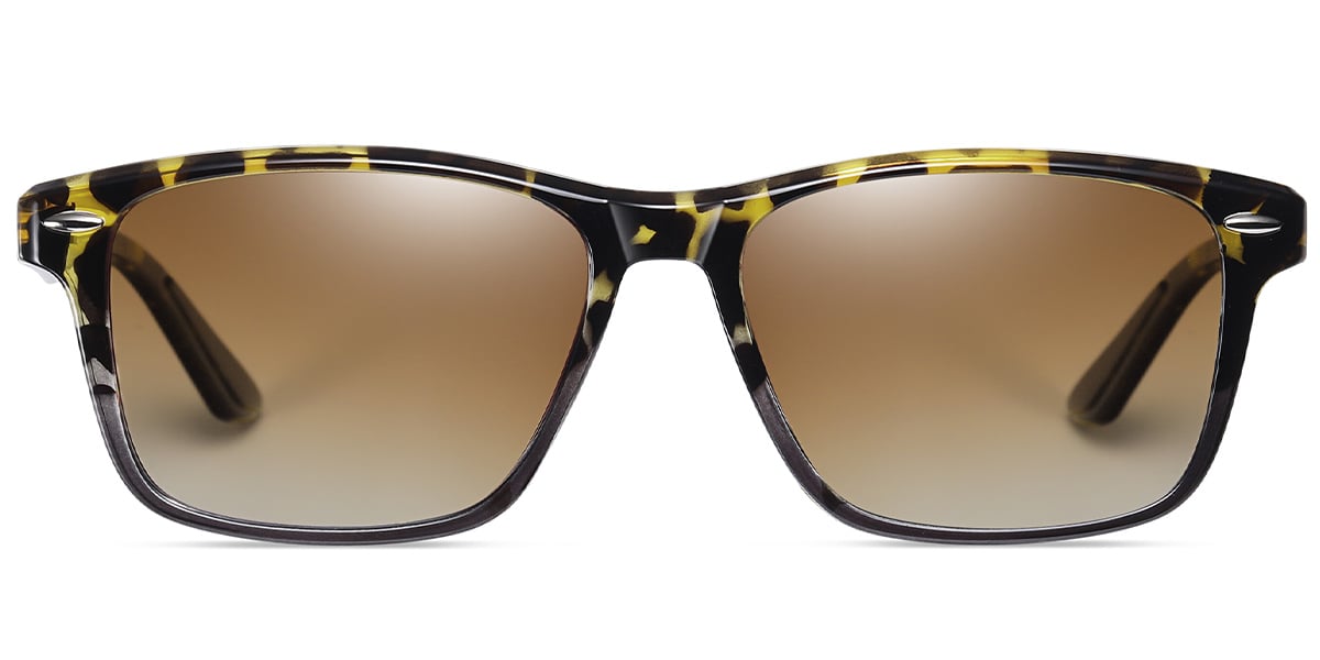 Square Sunglasses pattern-tortoiseshell+gradient_amber_polarized