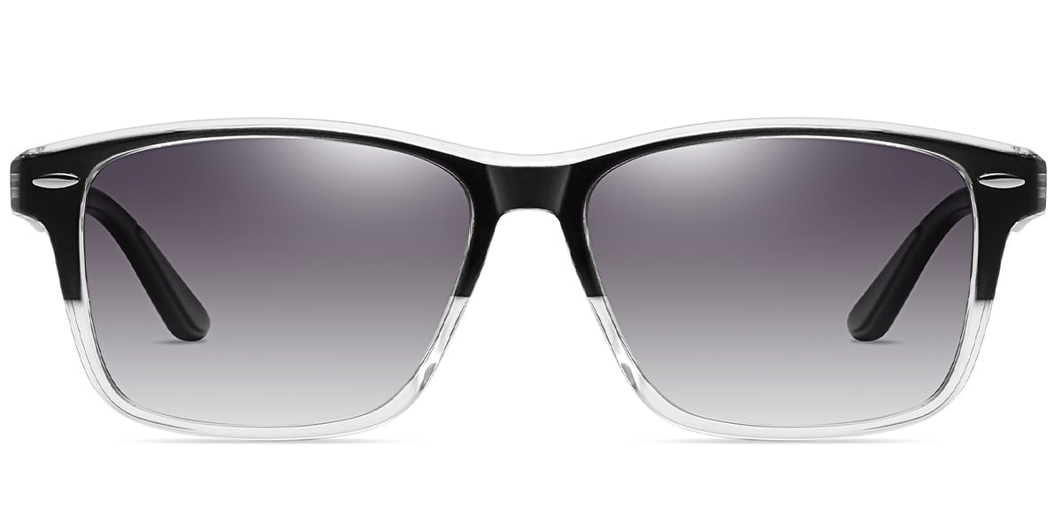 Square Sunglasses pattern-black+gradient_grey_polarized