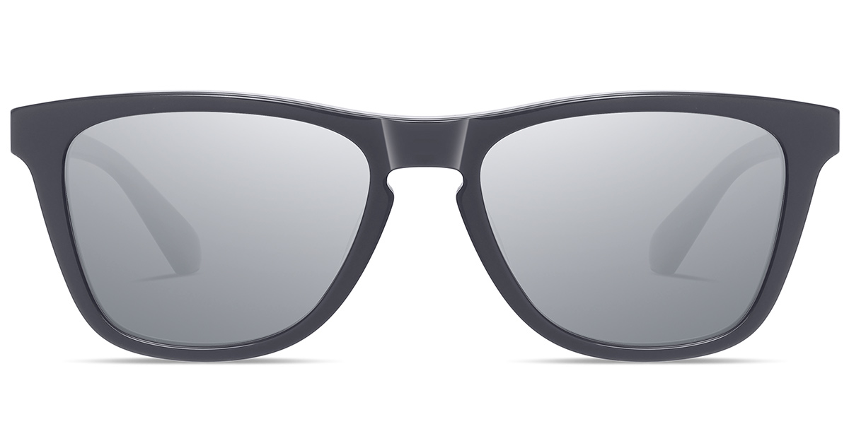 Acetate Square Sunglasses grey+mirrored_silver_polarized