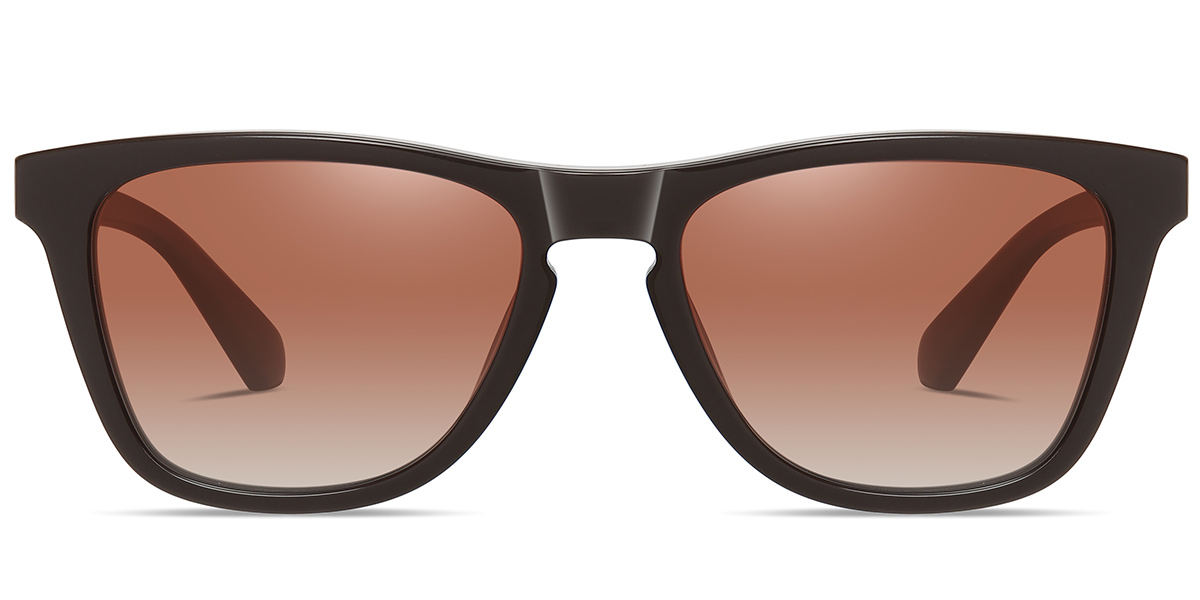 Acetate Square Sunglasses brown+gradient_amber_polarized