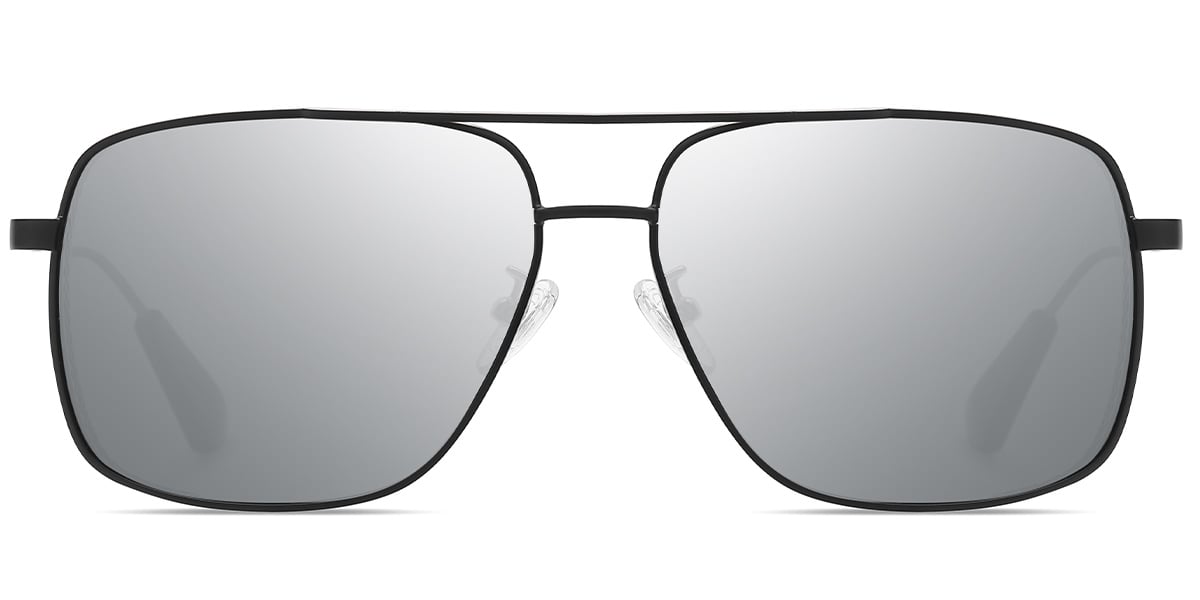 Aviator Sunglasses gun_metal+mirrored_silver_polarized
