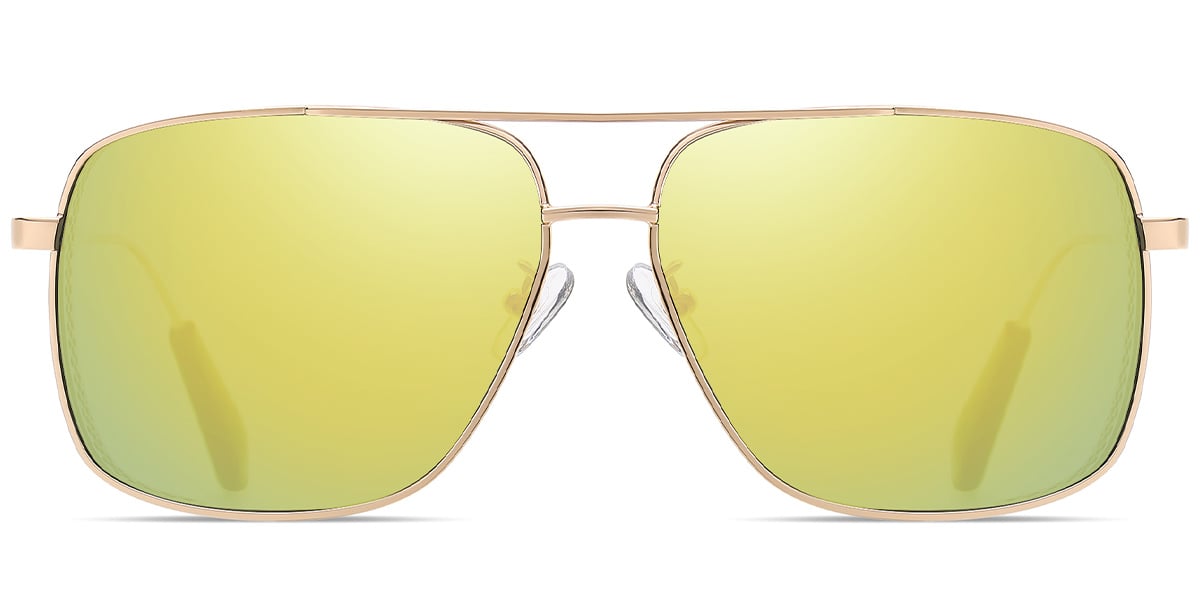 Aviator Sunglasses rose_gold+mirrored_yellow_polarized