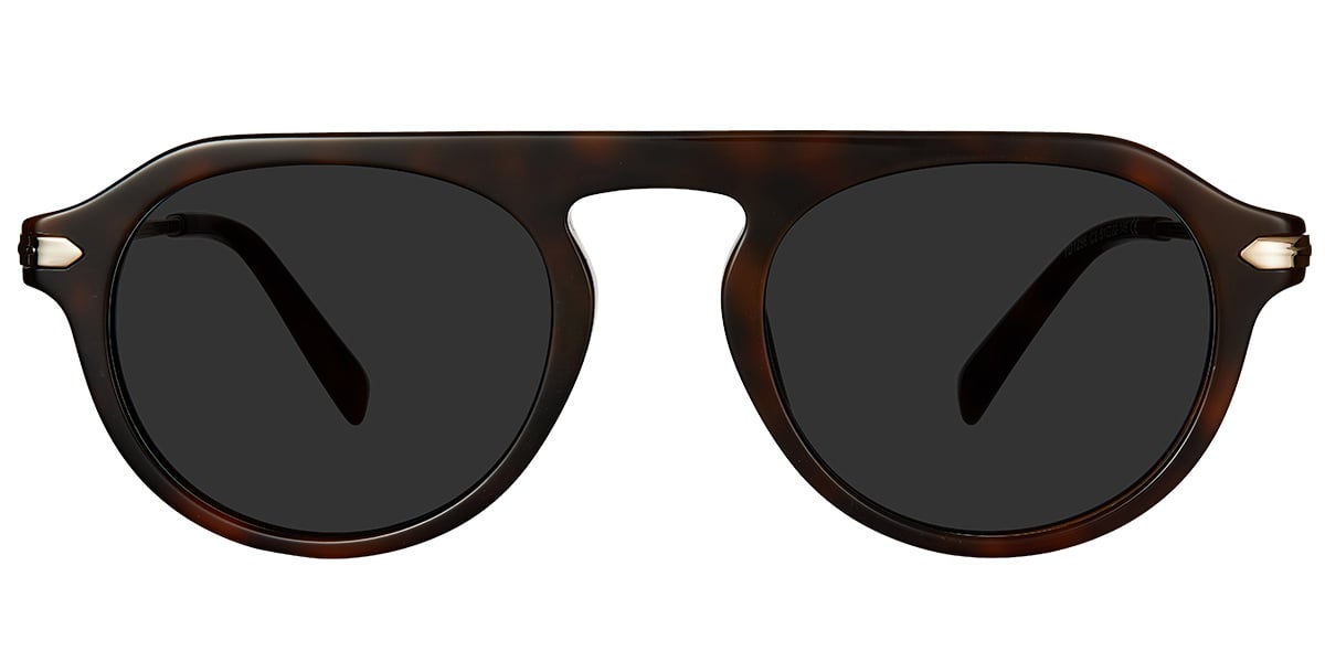 Acetate Oval Sunglasses tortoiseshell+dark_grey_polarized