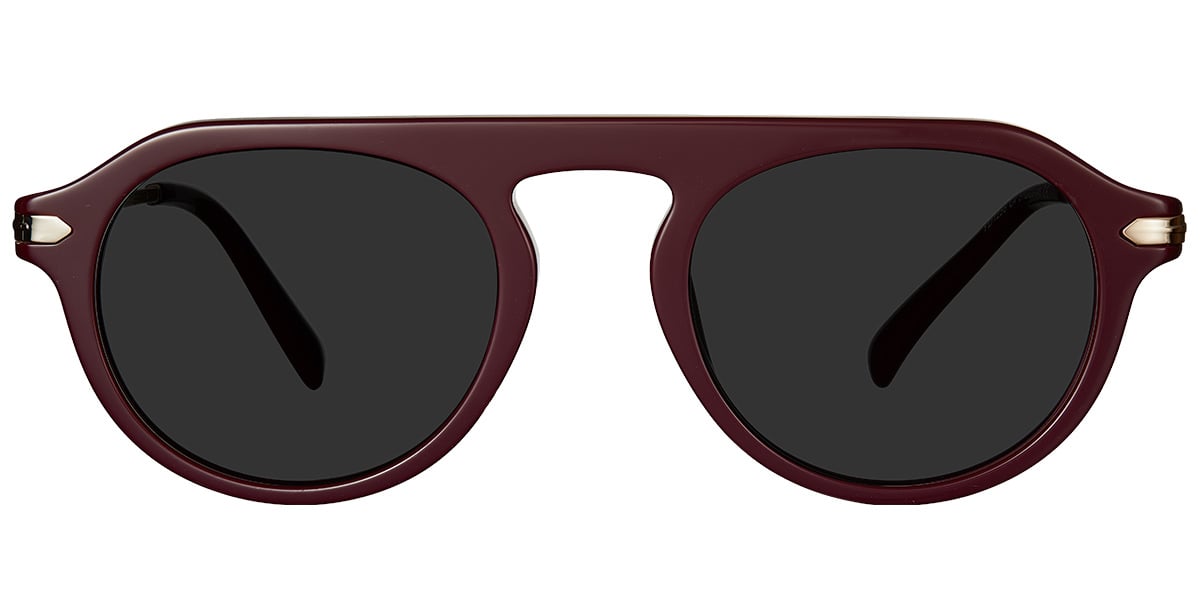 Acetate Oval Sunglasses rose+dark_grey_polarized