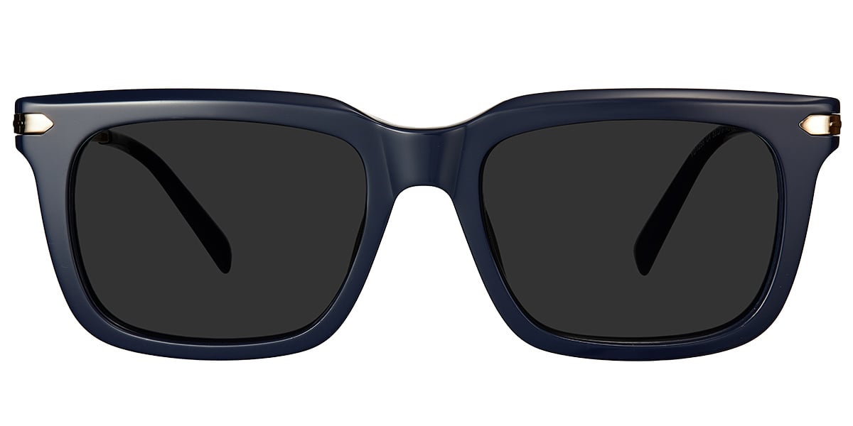 Acetate Rectangle Sunglasses blue+dark_grey_polarized