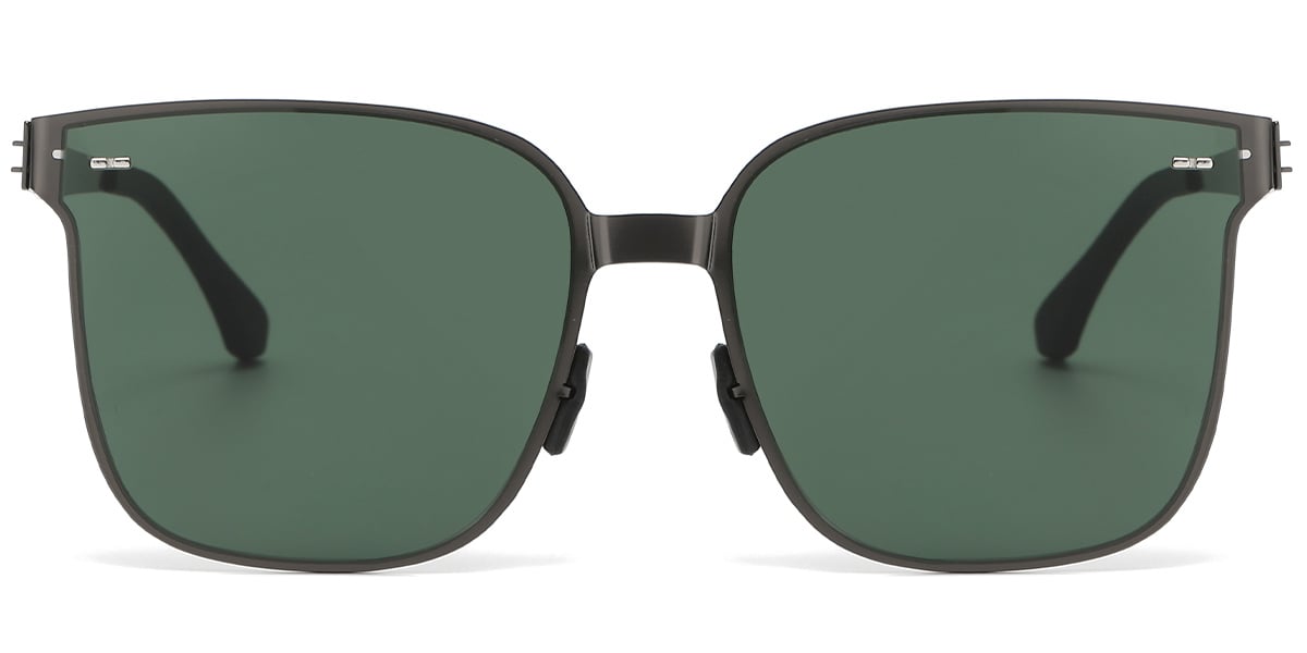 Geometric Sunglasses gun_metal+dark_green