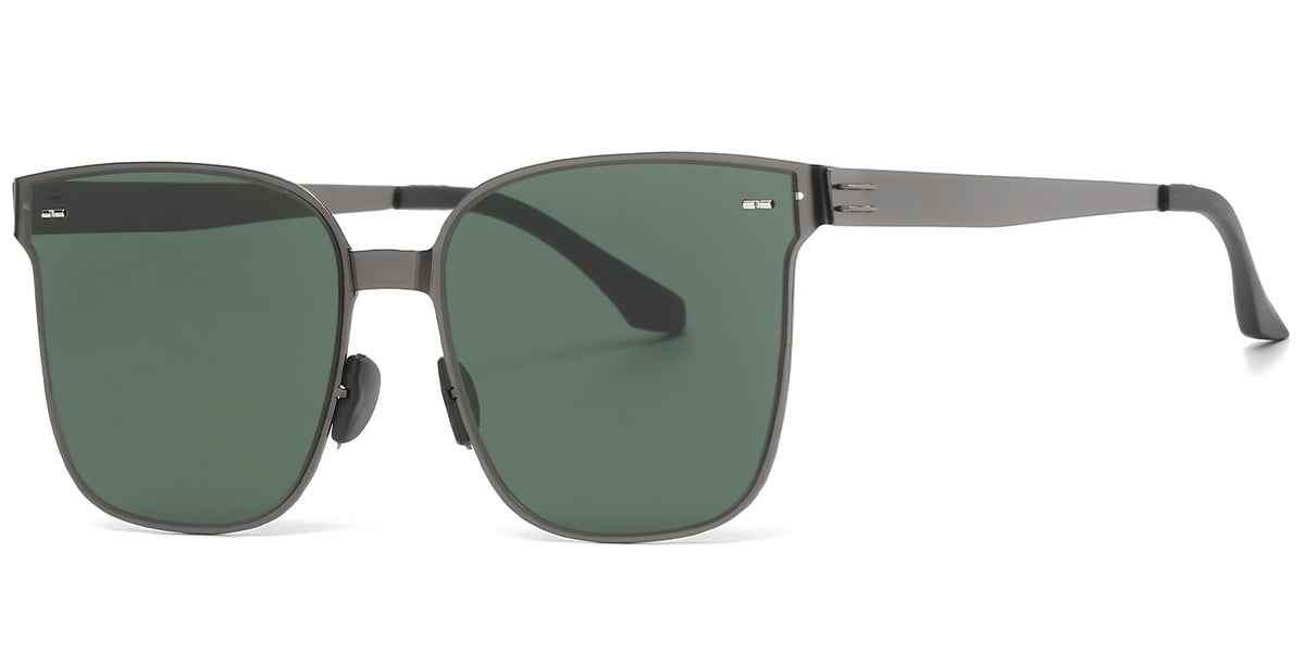 Geometric Sunglasses gun_metal+dark_green