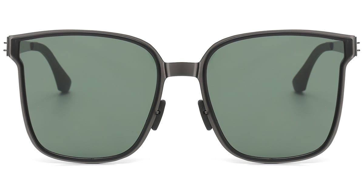 Geometric Sunglasses gun_metal+dark_green