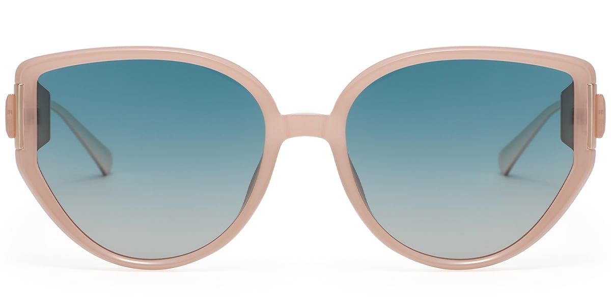 Geometric Sunglasses pink+gradient_green_polarized