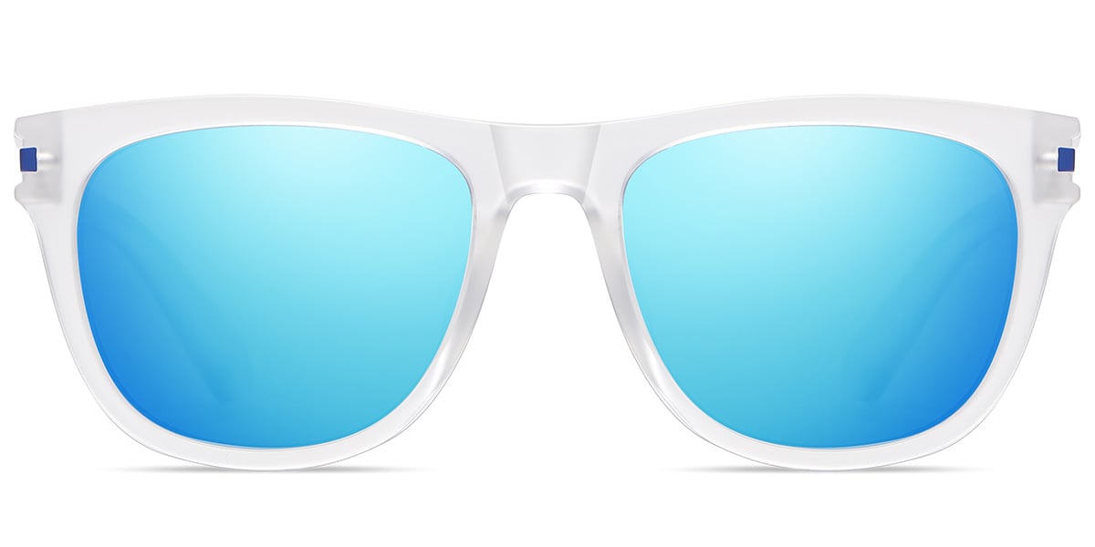 Square Sunglasses translucent+mirrored_blue_polarized