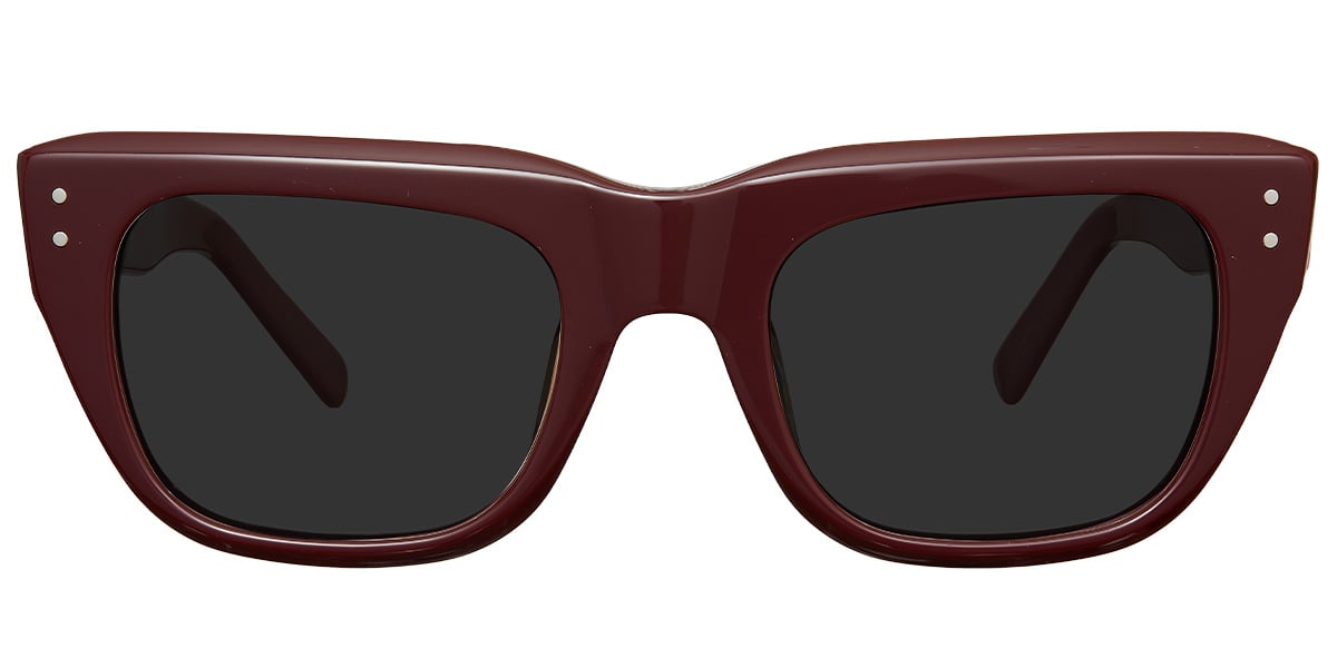 Acetate Square Sunglasses rose+dark_grey_polarized