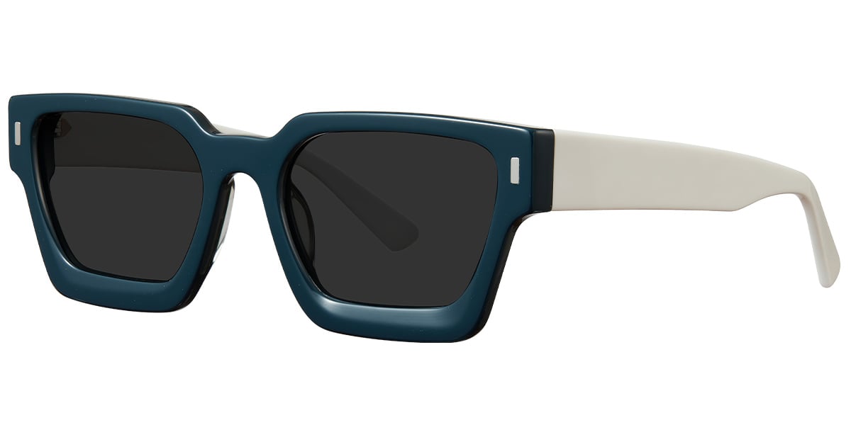 Acetate Square Sunglasses dark_green+dark_grey_polarized