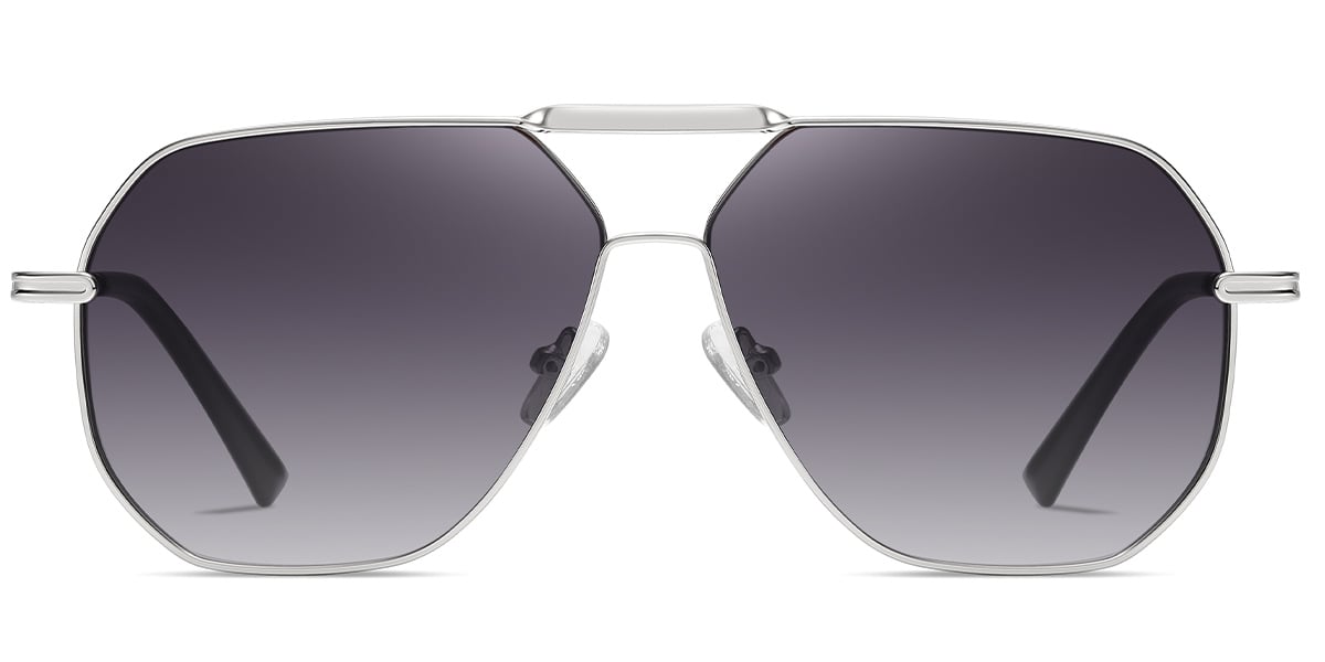 Aviator Sunglasses silver+dark_grey_polarized