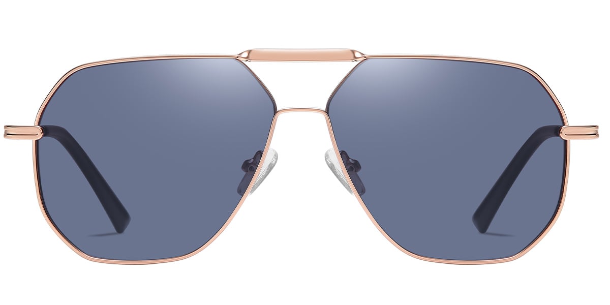 Aviator Sunglasses rose_gold+light_blue_polarized