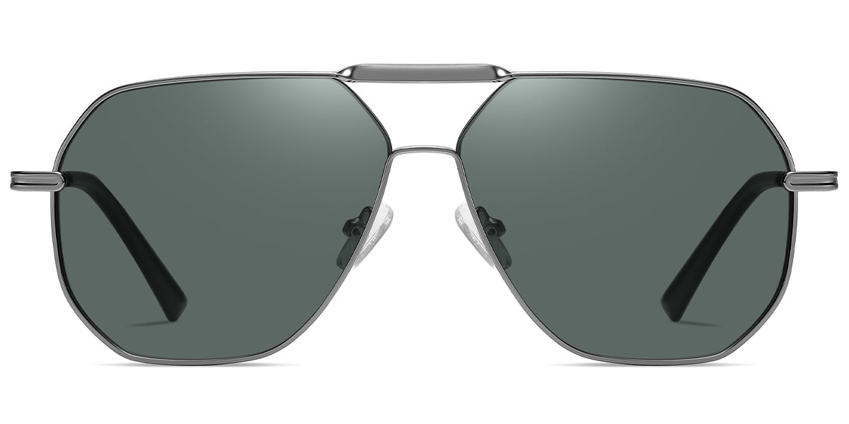 Aviator Sunglasses gun_metal+dark_green_polarized