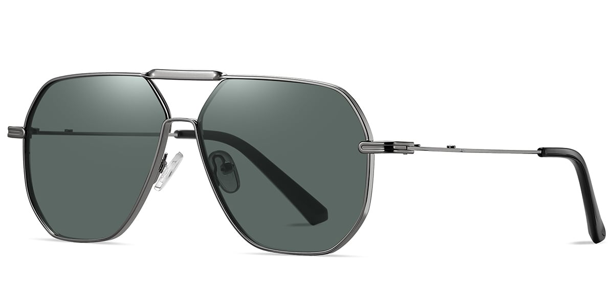 Aviator Sunglasses gun_metal+dark_green_polarized