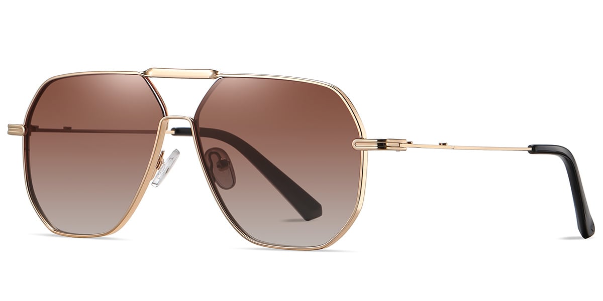 Aviator Sunglasses gold+gradient_amber_polarized