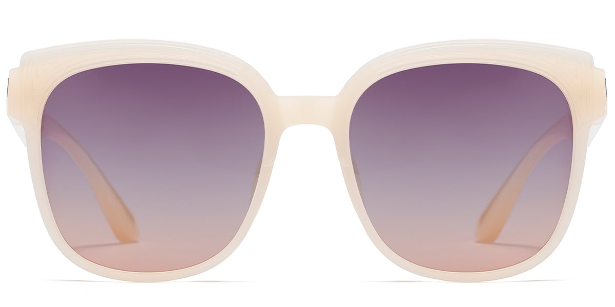 Square Sunglasses beige+purple-yellow_polarized